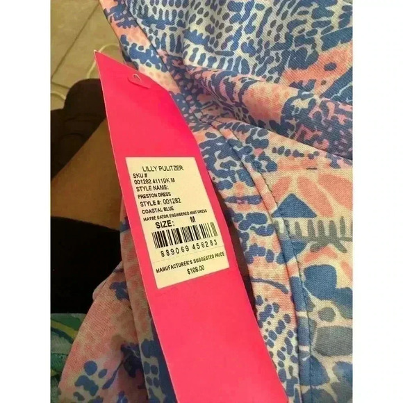 NWT LIlly Pulitzer Preston Dress Coastal Blue Maybe Gator Size M - Picture 12 of 15